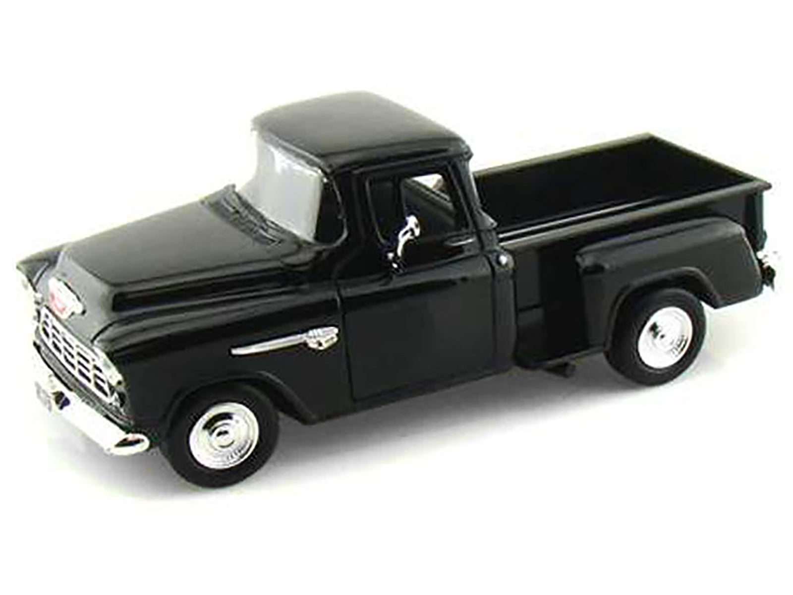 1955 Chevrolet 5100 Stepside Pickup Truck Black 1/24 Diecast Car Model by Motormax - image 2