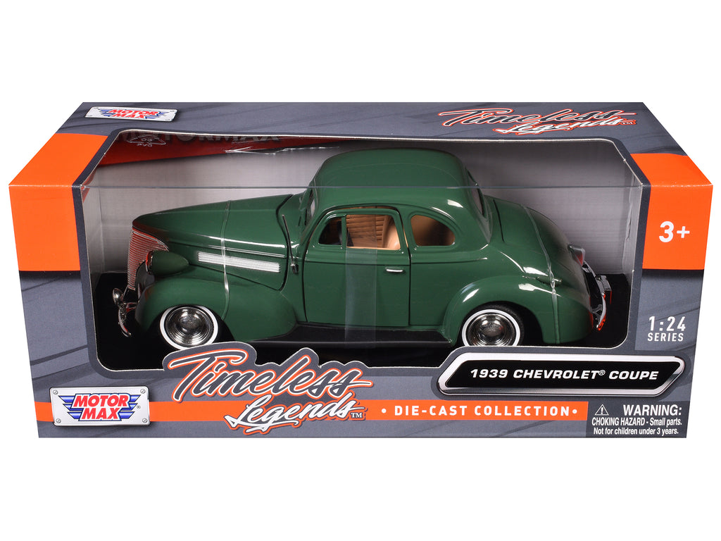 1939 Chevrolet Coupe Green 1/24 Diecast Model Car by Motormax - image 3