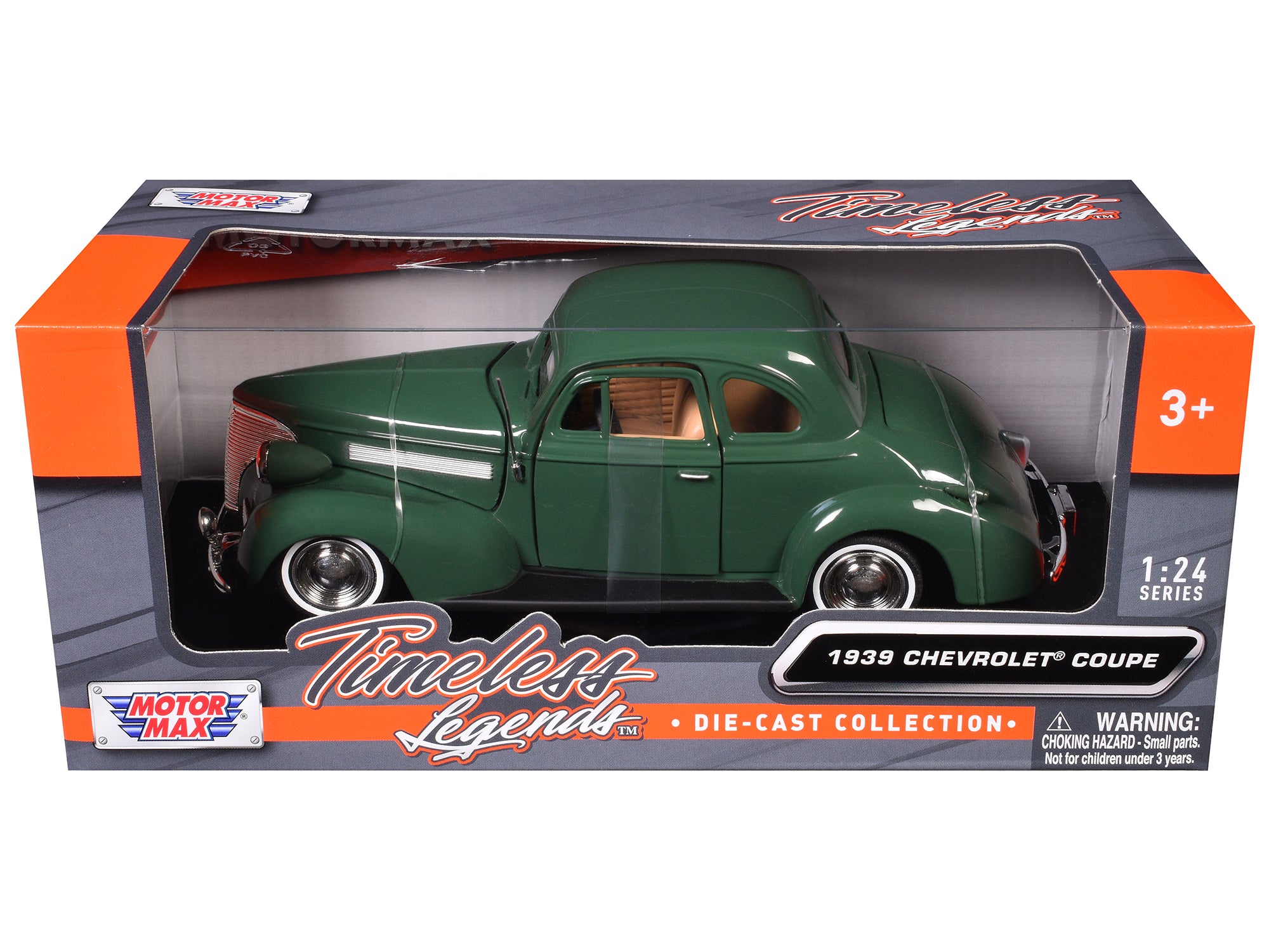 1939 Chevrolet Coupe Green 1/24 Diecast Model Car by Motormax - image 3