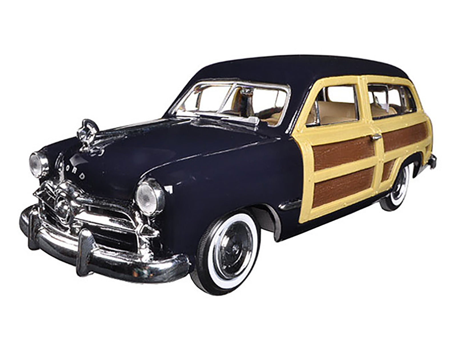 1949 Ford Woody Wagon Dark Blue 1/24 Diecast Model Car by Motormax - image 2