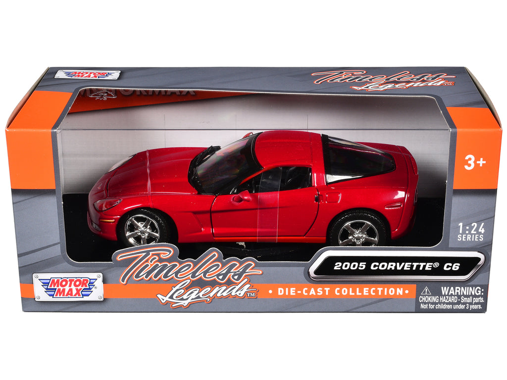 2005 Chevrolet Corvette C6 Coupe Red 1/24 Diecast Model Car by Motormax - image 3