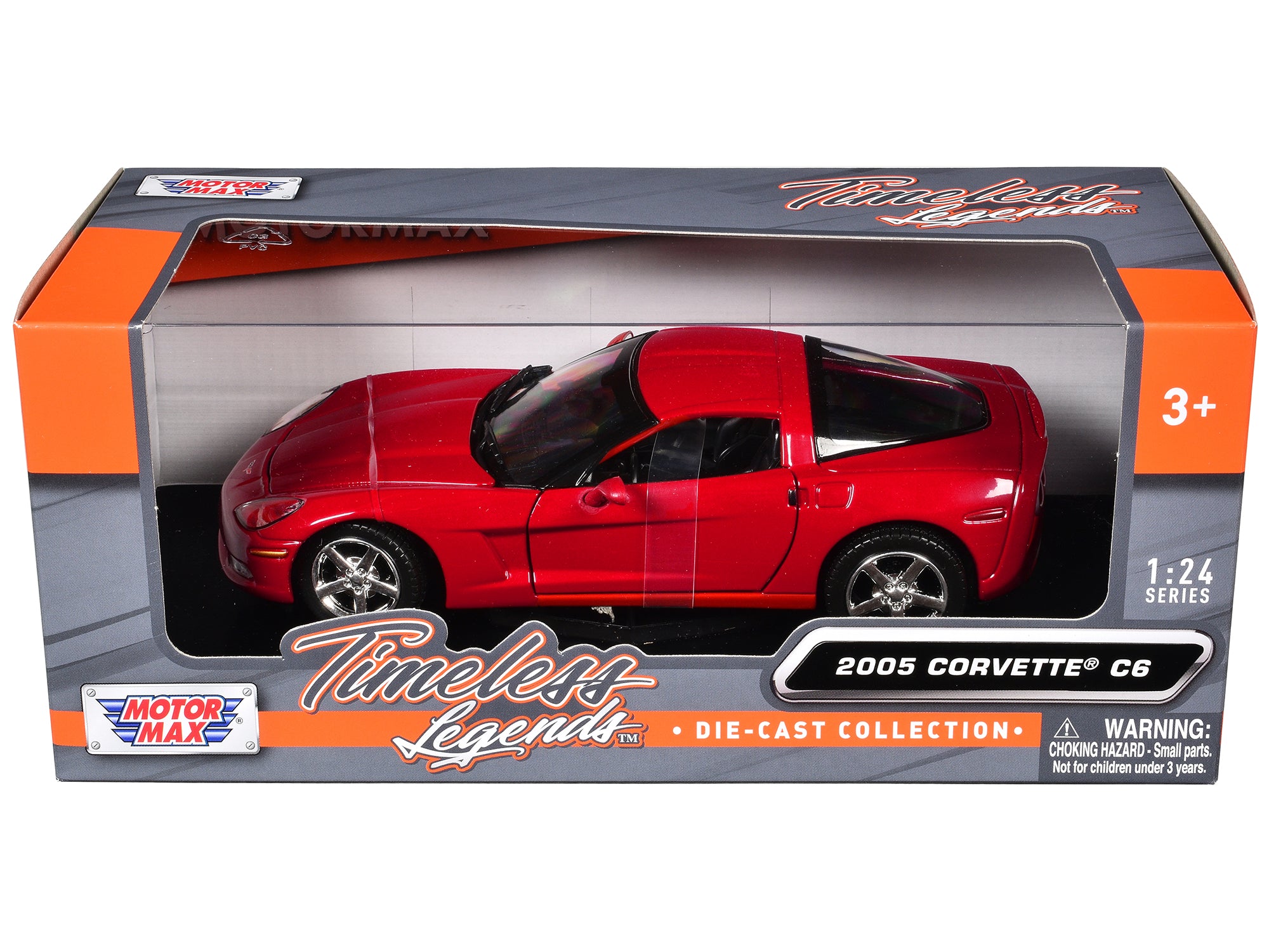 2005 Chevrolet Corvette C6 Coupe Red 1/24 Diecast Model Car by Motormax - image 3