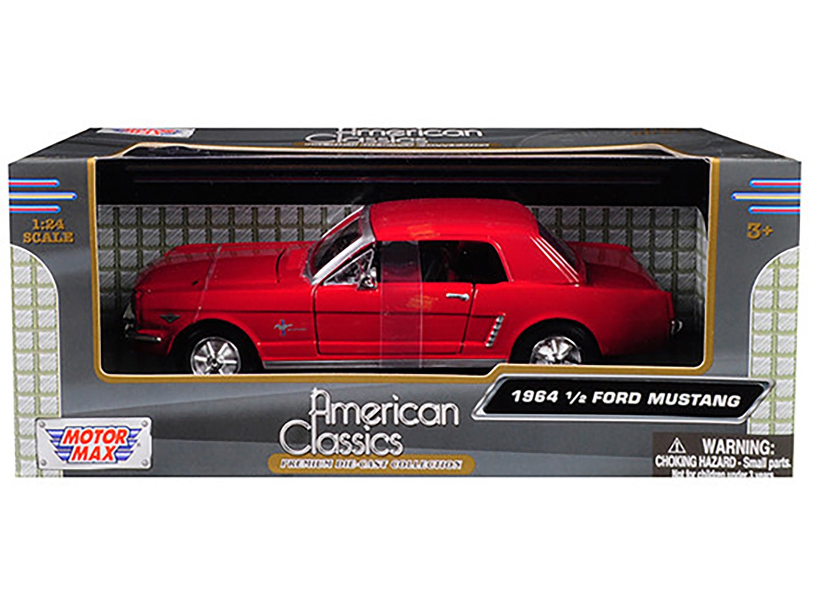 1964 1/2 Ford Mustang Red 1/24 Diecast Model Car by Motormax - image 3