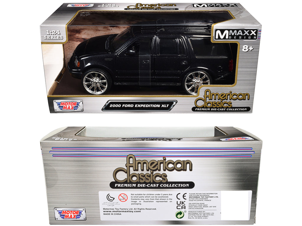 2000 Ford Expedition XLT Black Metallic "Maxx Design" "American Classics" Series 1/24 Diecast Model Car by Motormax - image 3