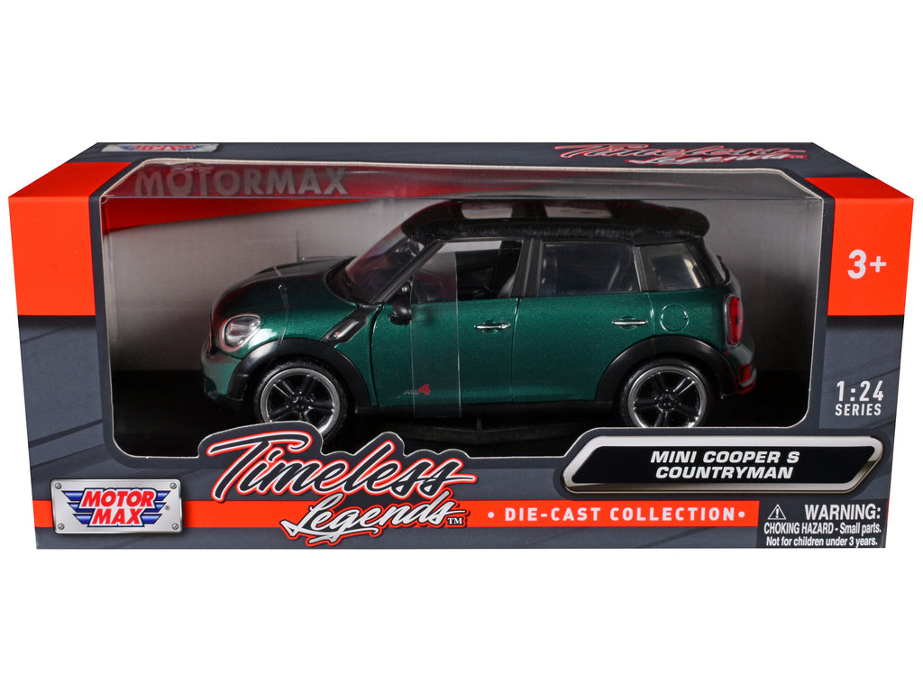 Mini Cooper S Countryman Oxford Green 1/24 Diecast Car Model by Motormax - image 3