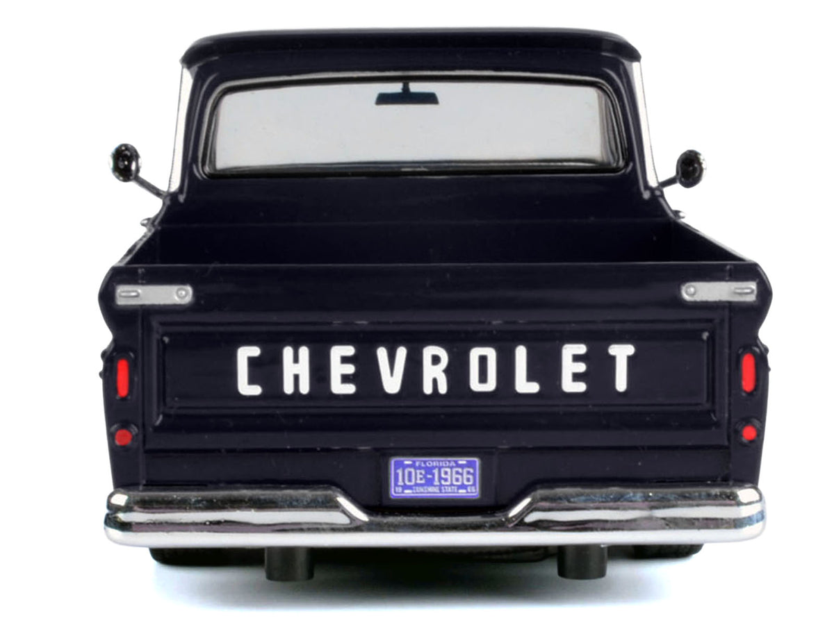 1966 Chevrolet C10 Fleetside Pickup Truck Black "Maxx Design" "Timeless Legends" Series 1/24 Diecast Model Car by Motormax