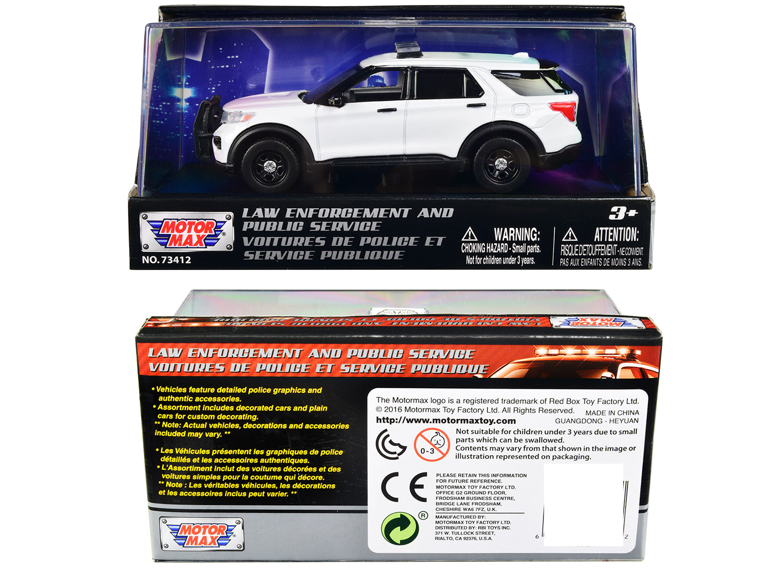 2022 Ford Police Interceptor Utility Plain White "Law Enforcement and Public Service" Series 1/43 Diecast Model Car by Motormax - image 3