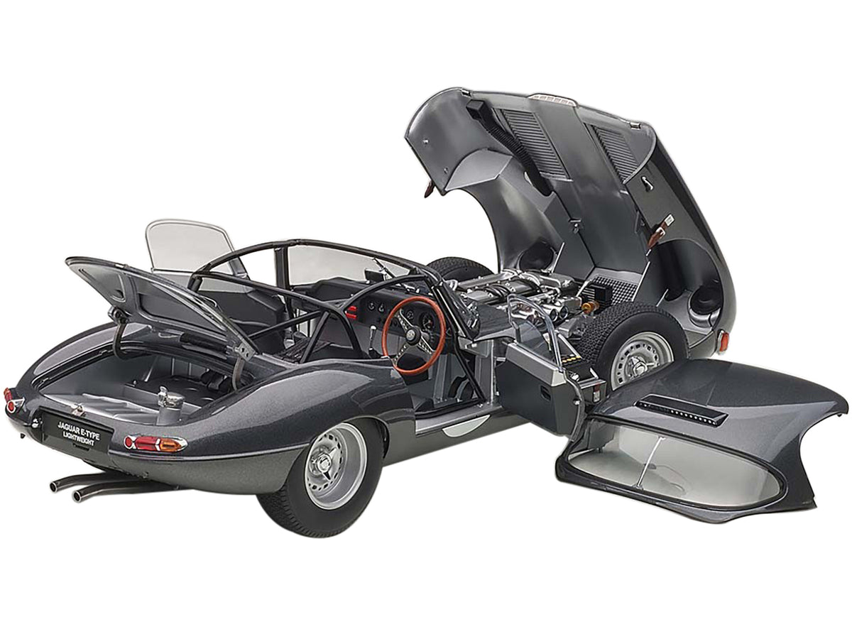 Jaguar Lightweight E Type Roadster RHD (Right Hand Drive) Dark Gray 1/18 Model Car by Autoart - image 2
