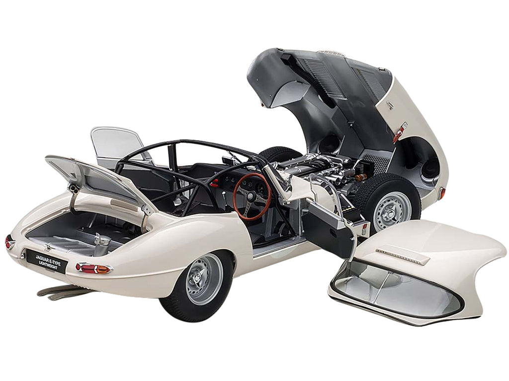 Jaguar Lightweight E Type Roadster RHD (Right Hand Drive) White 1/18 Model Car by Autoart - image 2