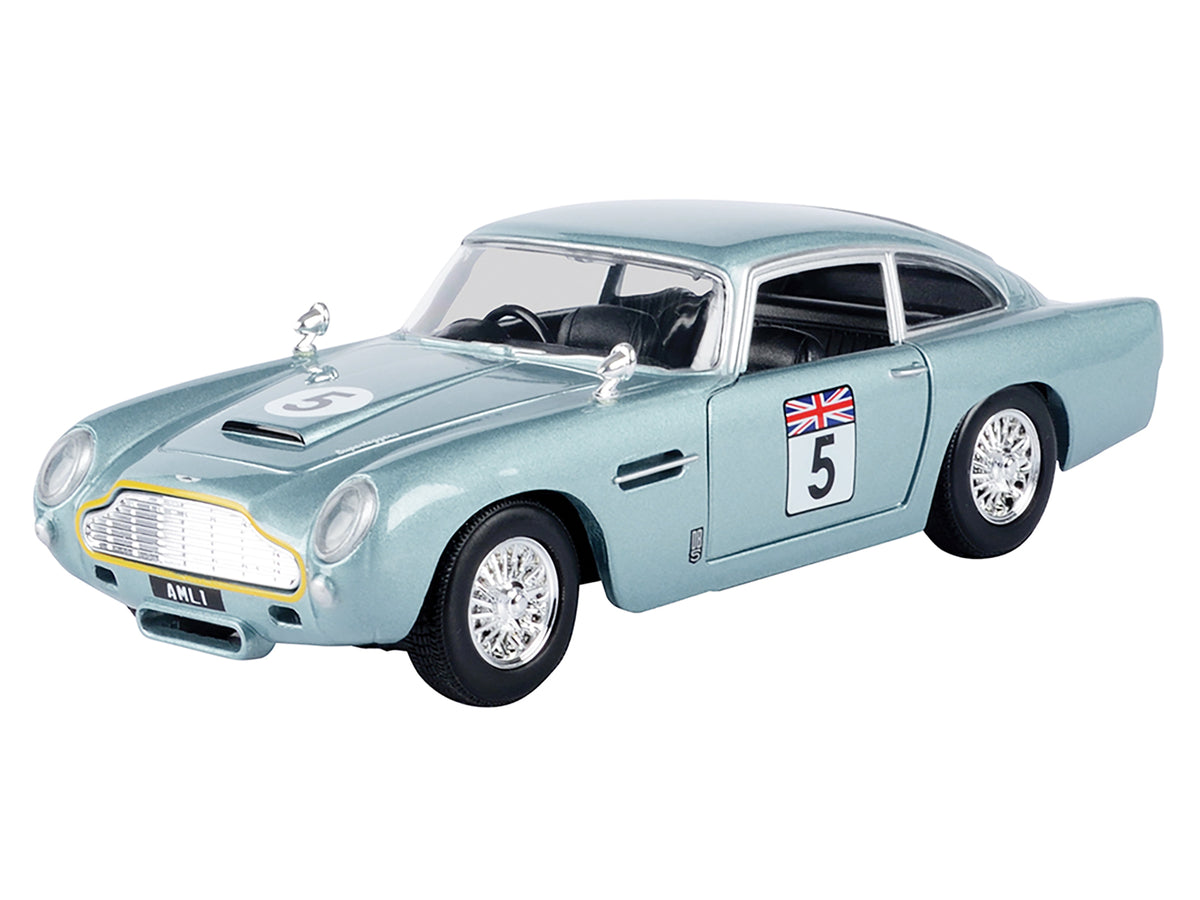 Aston Martin DB5 RHD (Right Hand Drive) #5 Light Blue Metallic "GT Racing" Series 1/24 Diecast Model Car by Motormax - image 2