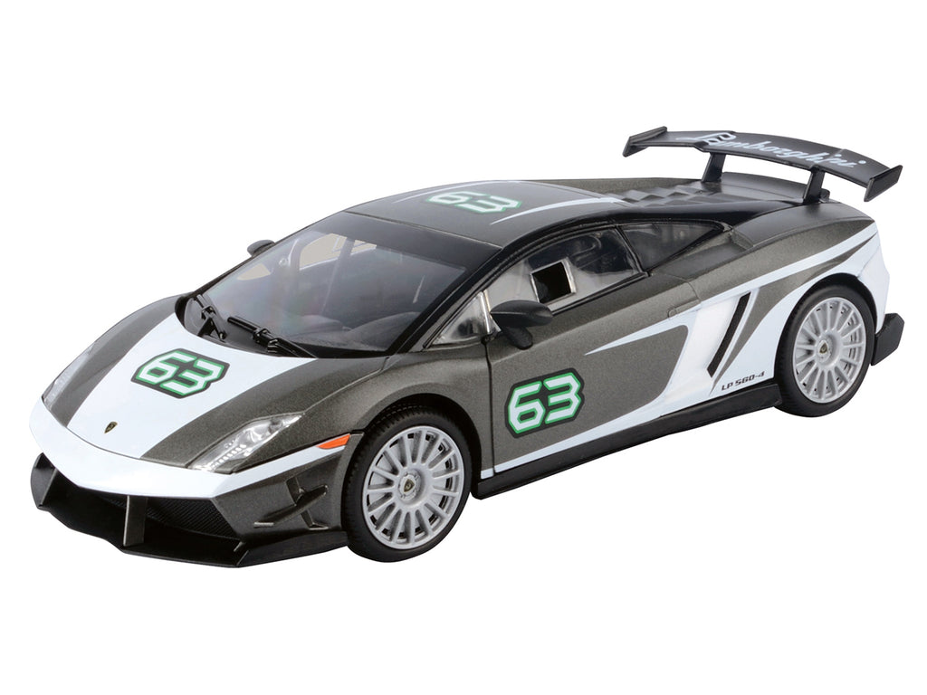 Lamborghini Gallardo LP 560-4 Super Trofeo #63 Gray Metallic and White "GT Racing" Series 1/24 Diecast Model Car by Motormax - image 2