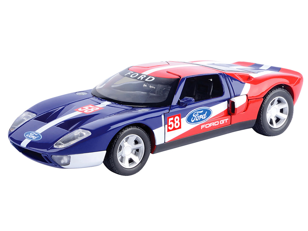 Ford GT Concept #58 Blue and Red with White Stripes "GT Racing" Series 1/24 Diecast Model Car by Motormax - image 2