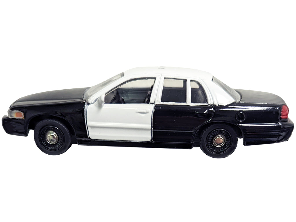 Ford Crown Victoria Police Interceptor Black and White 1/43 Diecast Model Car by Motormax - image 3