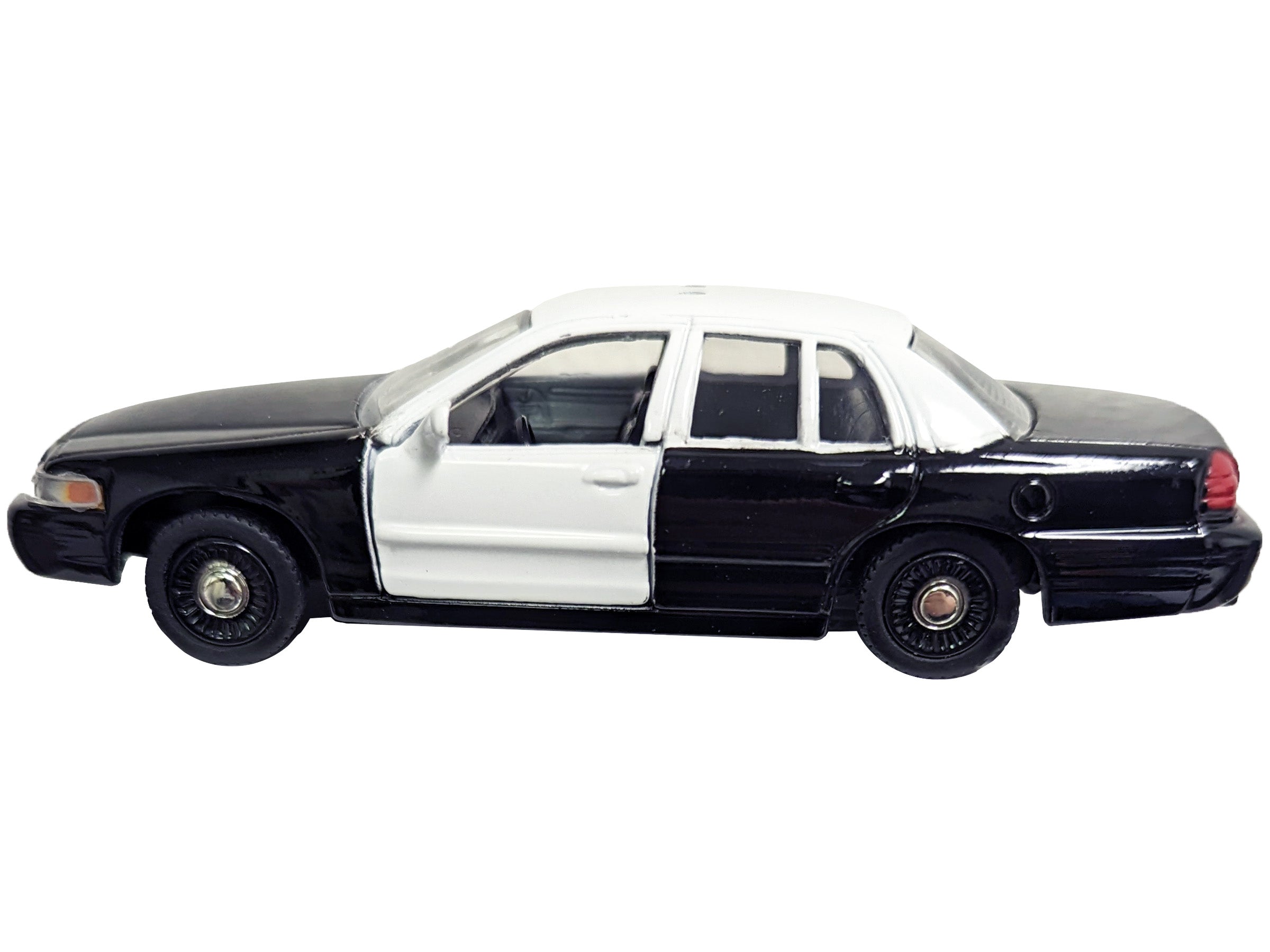 Ford Crown Victoria Police Interceptor Black and White 1/43 Diecast Model Car by Motormax - image 3