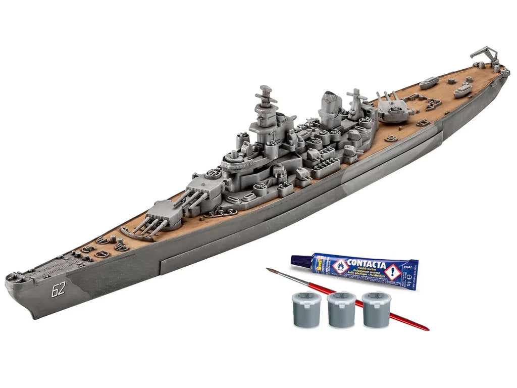 Level 4 Model Kit Battleship U.S.S. New Jersey All-Included Kit 1/1200 Scale Model by Revell