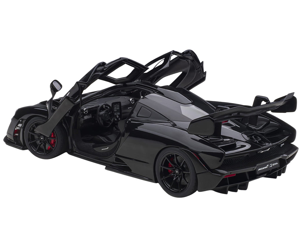 Mclaren Senna Stealth Cosmos Black with Carbon Accents 1/18 Model Car by Autoart - image 2