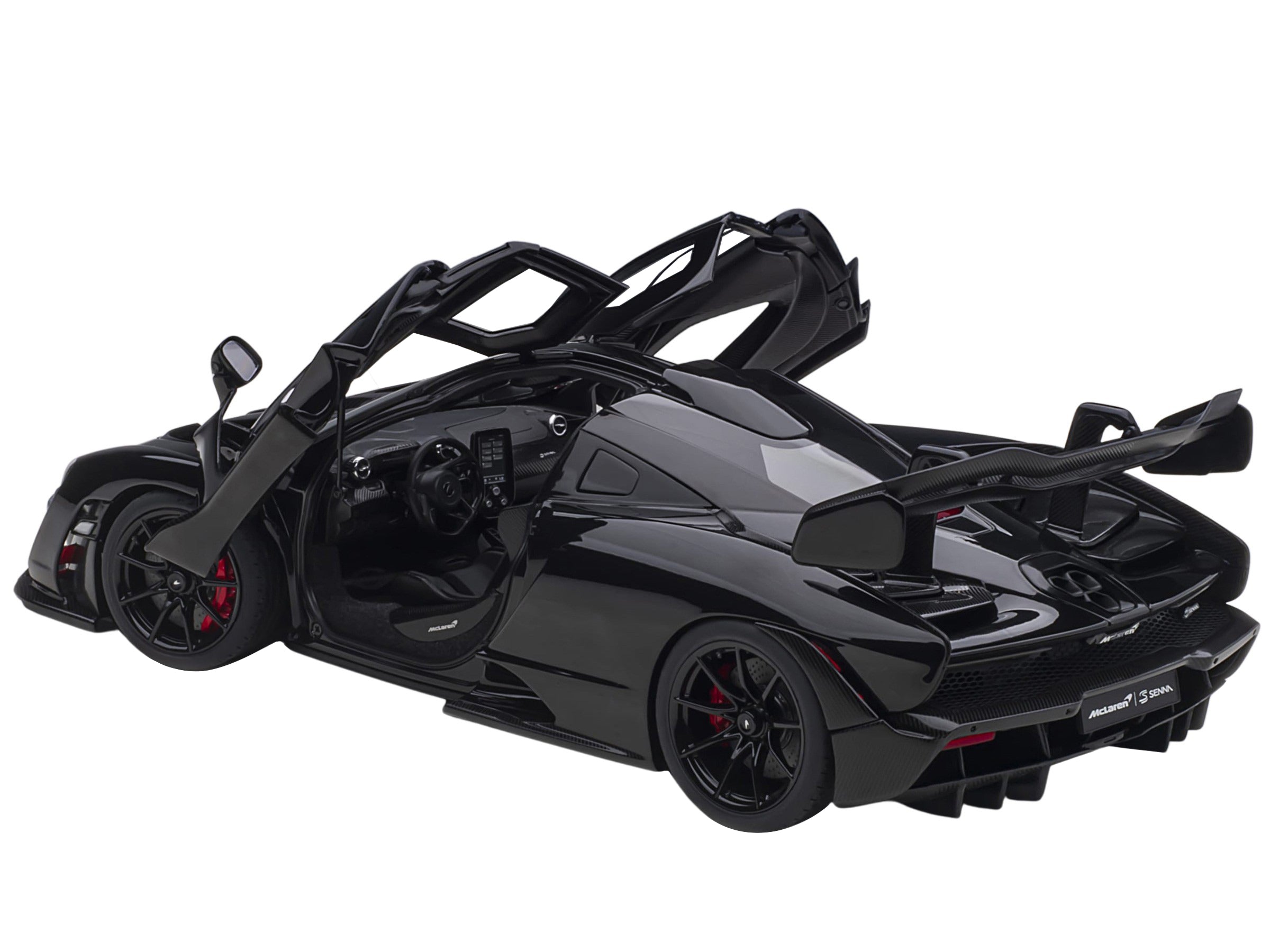 Mclaren Senna Stealth Cosmos Black with Carbon Accents 1/18 Model Car by Autoart - image 2