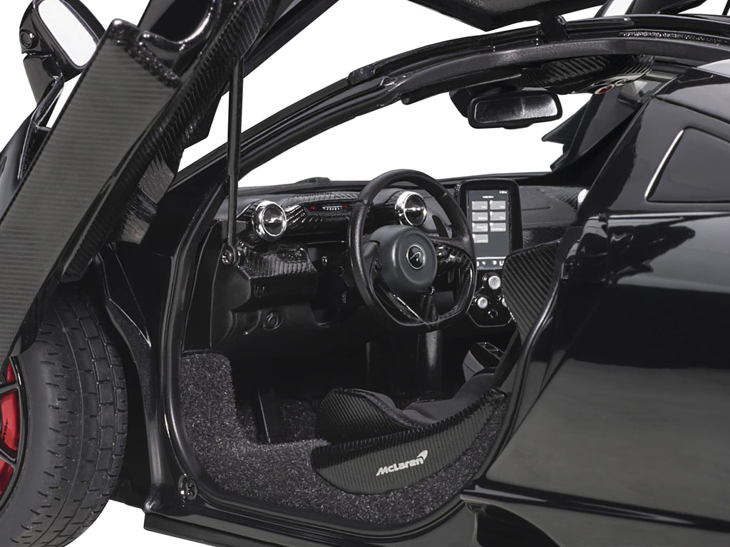 Mclaren Senna Stealth Cosmos Black with Carbon Accents 1/18 Model Car by Autoart - image 3
