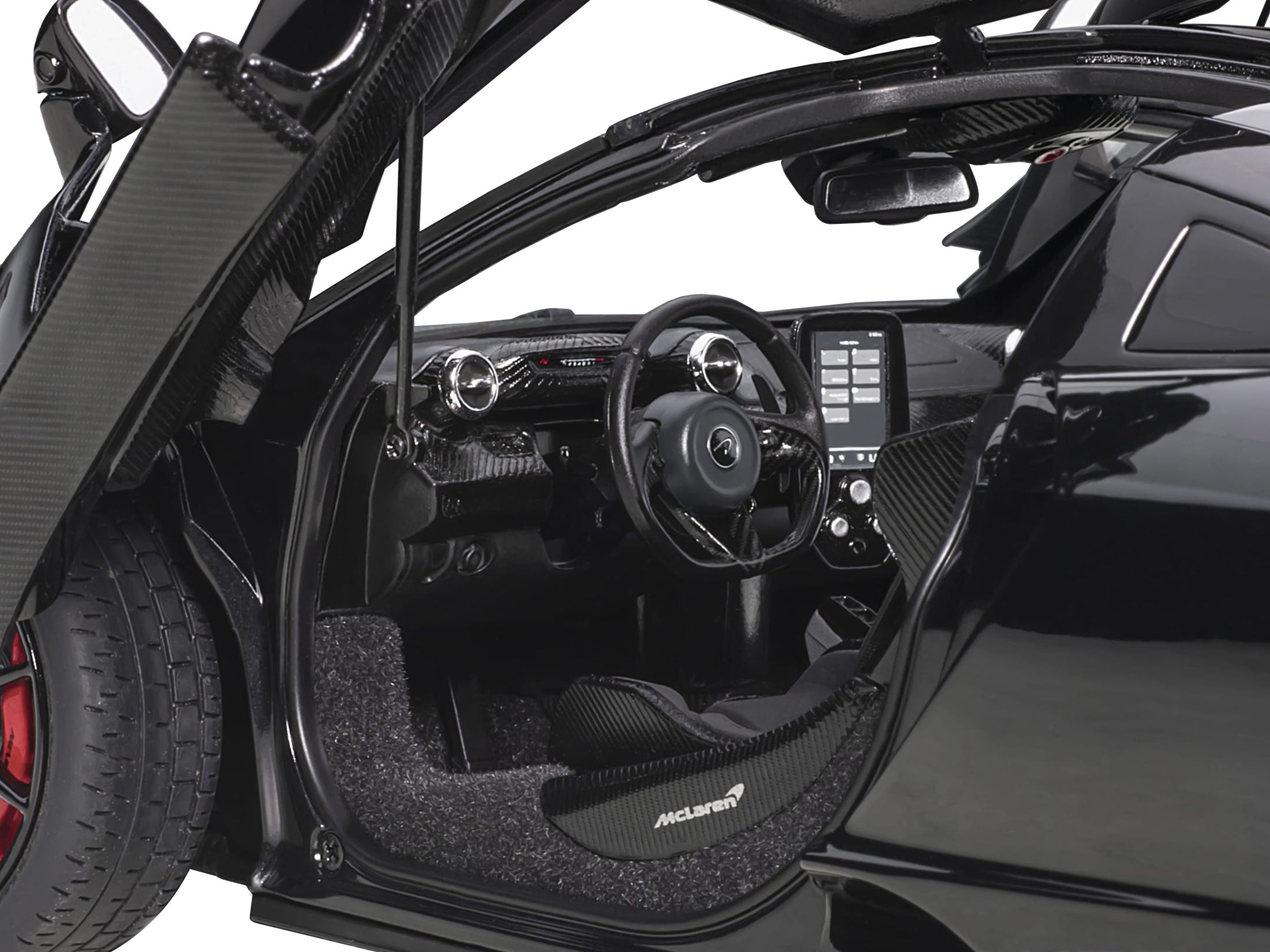 Mclaren Senna Stealth Cosmos Black with Carbon Accents 1/18 Model Car by Autoart - image 3