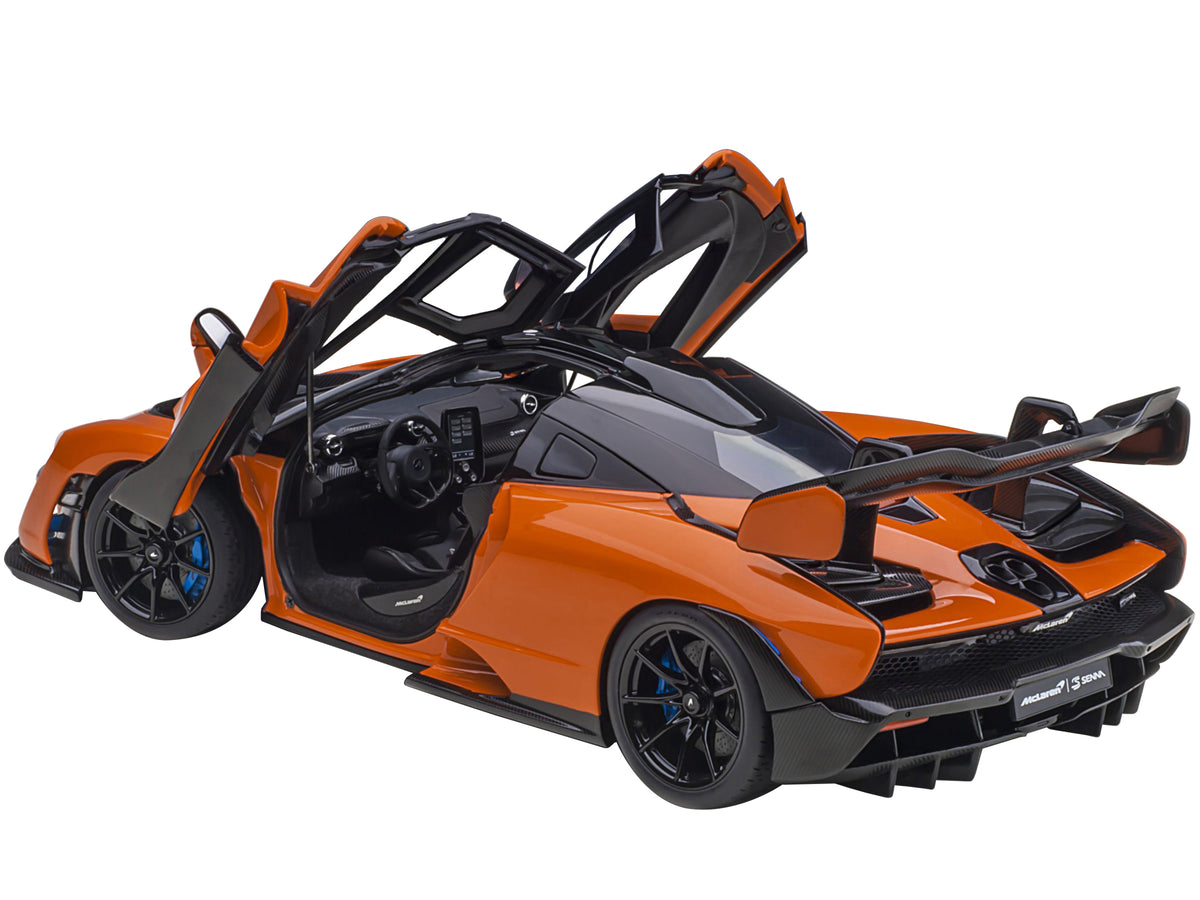 Mclaren Senna Trophy Mira Orange and Black with Carbon Accents 1/18 Model Car by Autoart - image 2