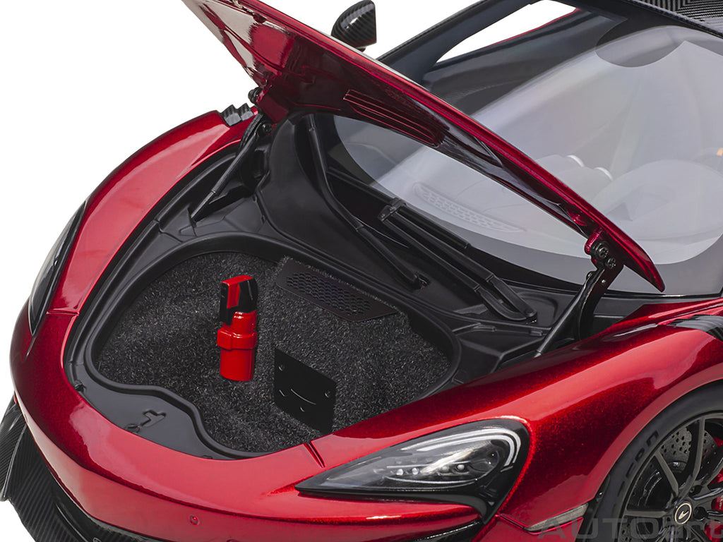 Mclaren 600LT Vermillion Red and Carbon 1/18 Model Car by Autoart - image 3