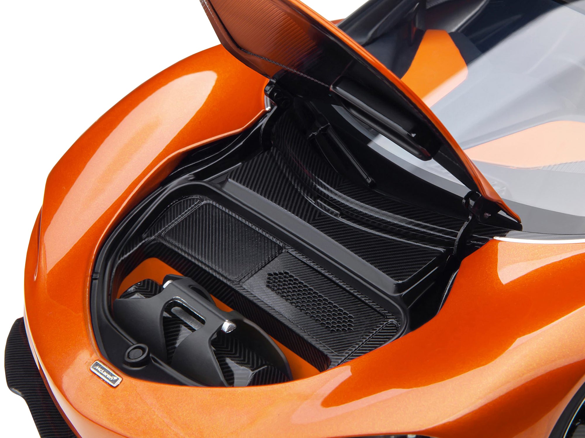 McLaren Speedtail Volcano Orange Metallic with Black Top and Suitcase Accessories 1/18 Model Car by Autoart - image 3