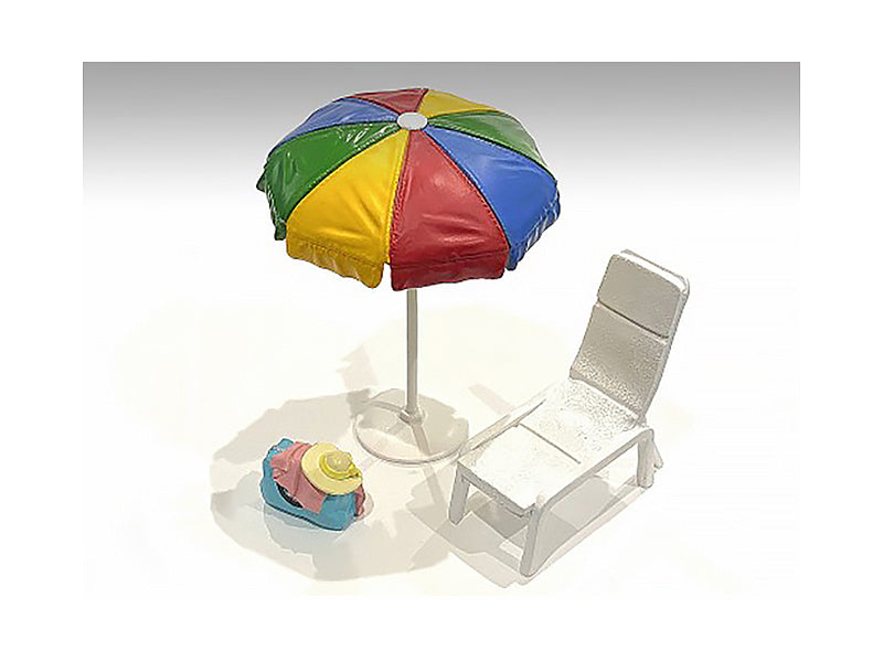 "Beach Girls" Accessories (Beach Chair and Beach Umbrella and Duffle Bag) for 1/18 Scale Models by American Diorama - image 3