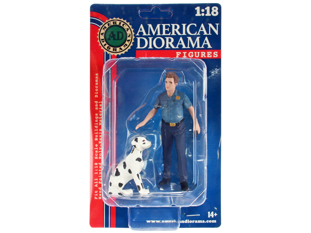 "Firefighters" Fire Dog Training Figures (Trainer and Dog) for 1/18 Scale Models by American Diorama - image 4