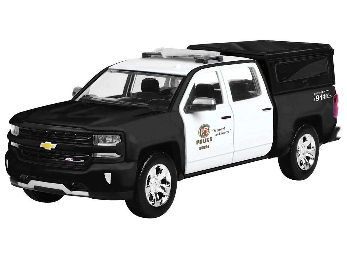 2017 Chevrolet Silverado 1500 LT Z71 Crew Cab Pickup Truck "Los Angeles Police Department" Black and White "Law Enforcement and Public Service" Series 1/27 Diecast Model Car by Motormax - image 2