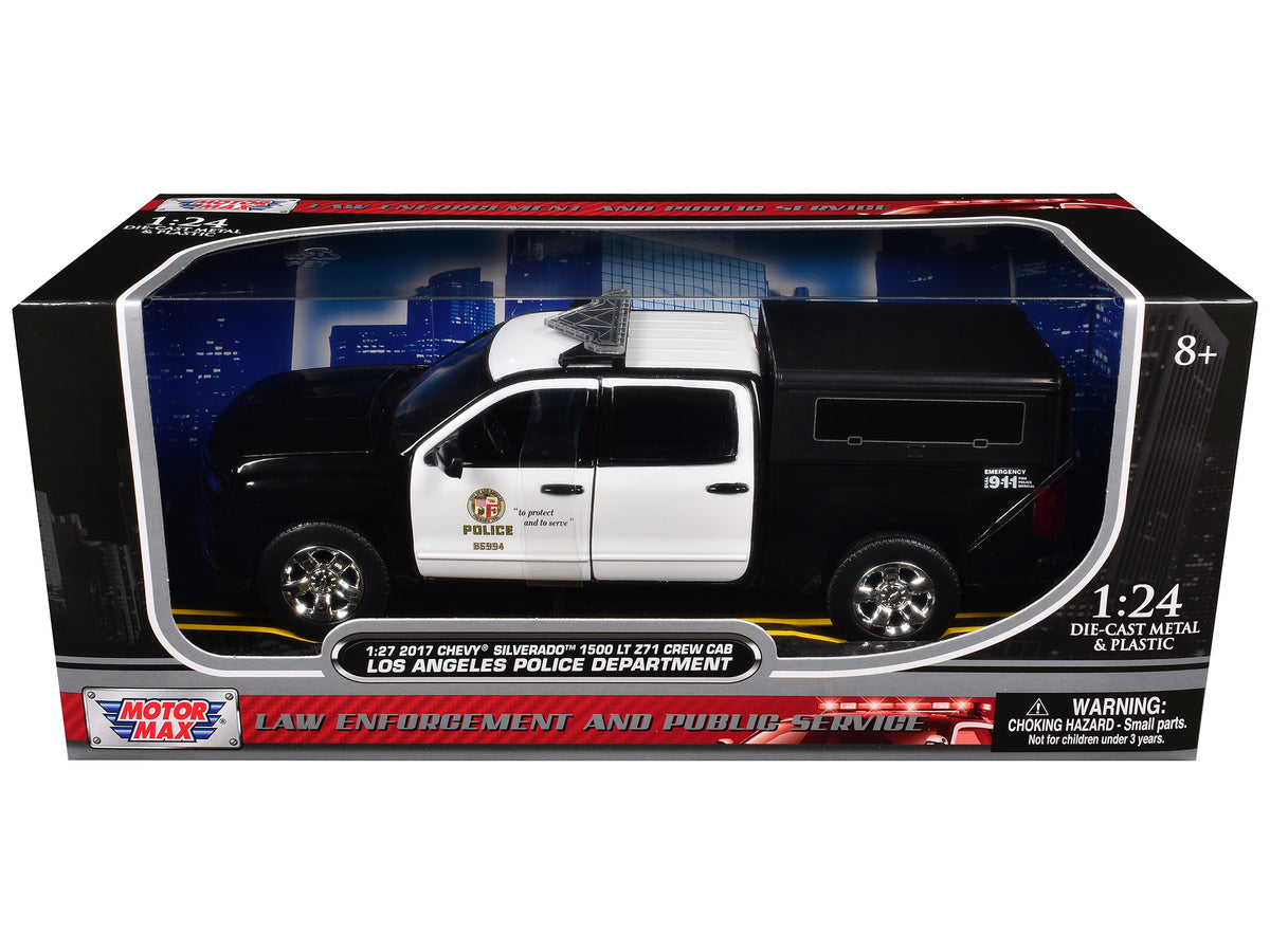 2017 Chevrolet Silverado 1500 LT Z71 Crew Cab Pickup Truck "Los Angeles Police Department" Black and White "Law Enforcement and Public Service" Series 1/27 Diecast Model Car by Motormax - image 3