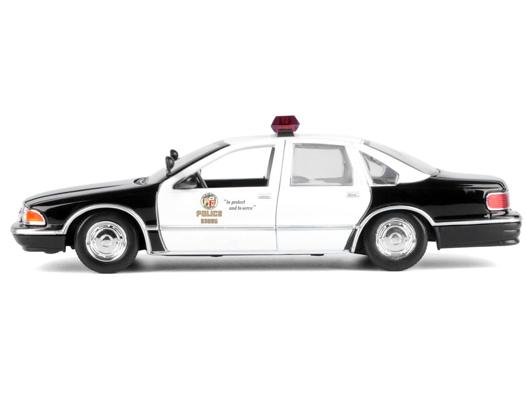 1993 Chevrolet Caprice Police Car "LAPD (Los Angeles Police Department)" Black and White "Law Enforcement and Public Service" Series 1/24 Diecast Model Car by Motormax - image 2