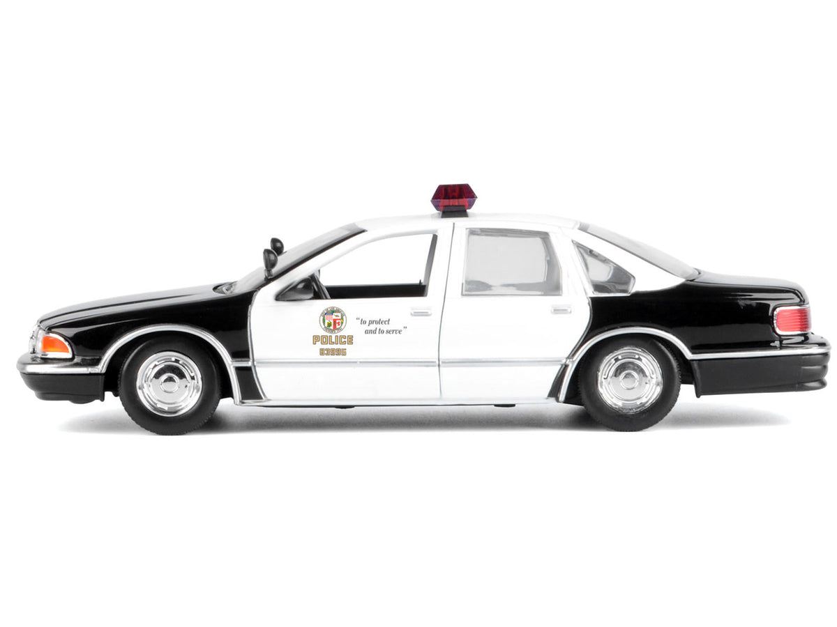1993 Chevrolet Caprice Police Car "LAPD (Los Angeles Police Department)" Black and White "Law Enforcement and Public Service" Series 1/24 Diecast Model Car by Motormax - image 2
