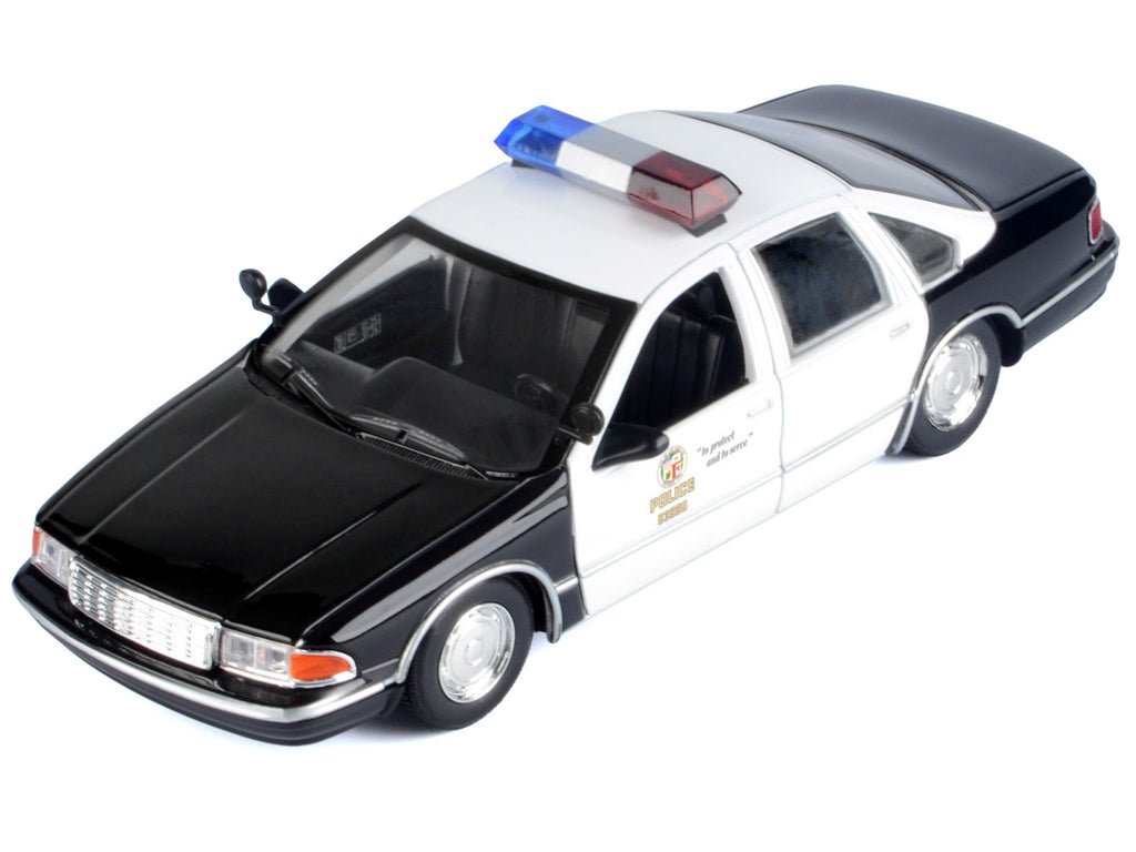 1993 Chevrolet Caprice Police Car "LAPD (Los Angeles Police Department)" Black and White "Law Enforcement and Public Service" Series 1/24 Diecast Model Car by Motormax - image 3