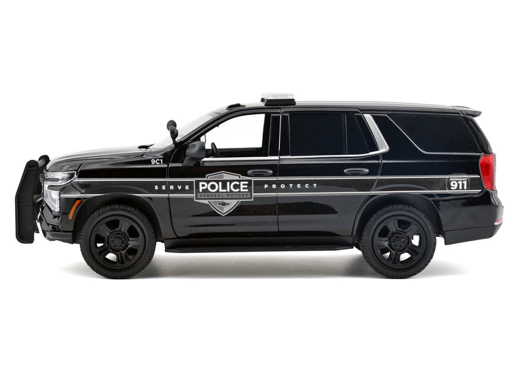 2025 Chevrolet Tahoe PPV "General Motors Police" Black "Custom Builder's Kit - Law Enforcement and Public Service" Series 1/24 Diecast Model Car by Motormax