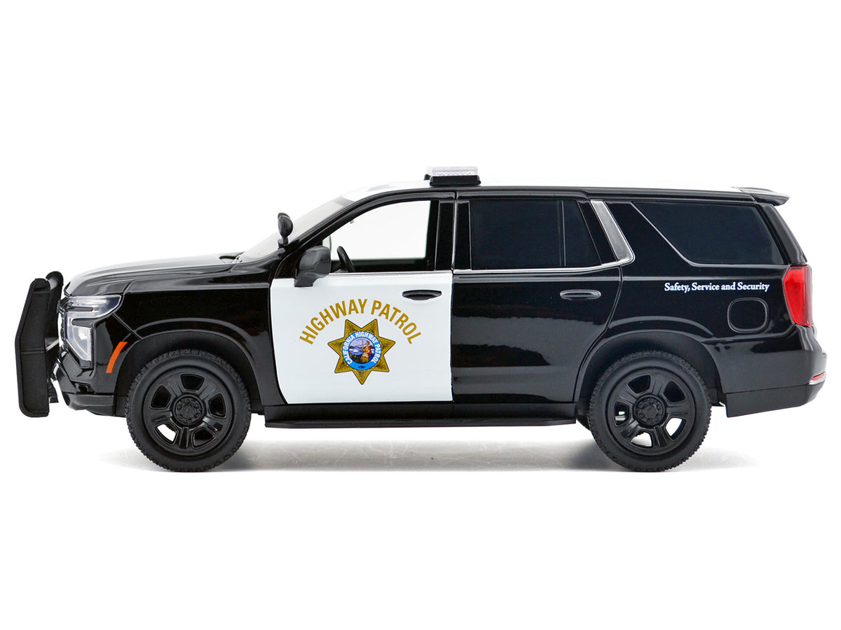 2025 Chevrolet Tahoe Police Pursuit Vehicle "California Highway Patrol" Black and White "Law Enforcement and Public Service" Series 1/24 Diecast Model Car by Motormax - image 2