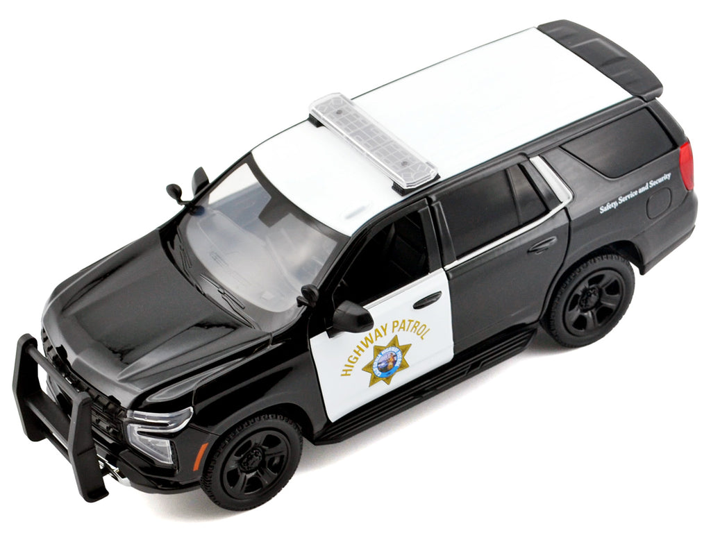 2025 Chevrolet Tahoe Police Pursuit Vehicle "California Highway Patrol" Black and White "Law Enforcement and Public Service" Series 1/24 Diecast Model Car by Motormax - image 5