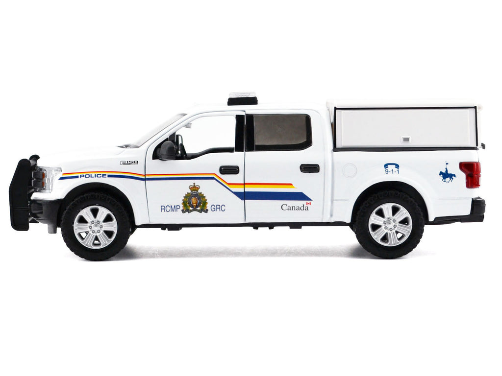 2019 Ford F-150 Lariat Crew Cab Pickup Truck with Camper Box "Royal Canadian Mounted Police" White "Law Enforcement and Public Service" Series 1/27 Diecast Model Car by Motormax