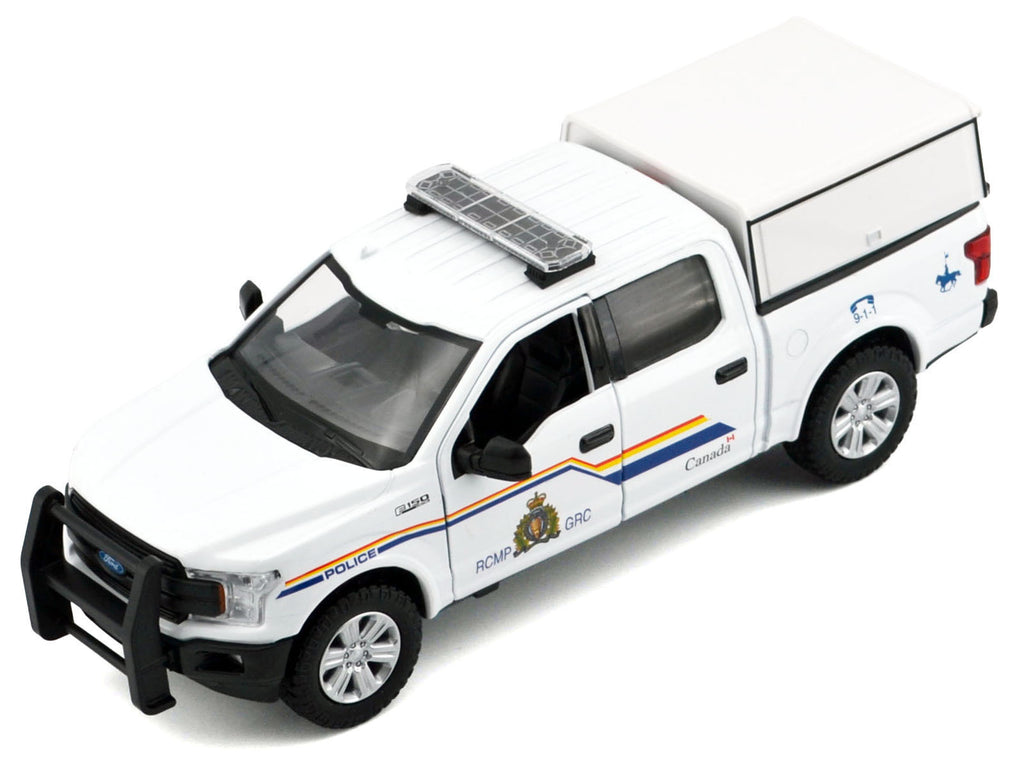 2019 Ford F-150 Lariat Crew Cab Pickup Truck with Camper Box "Royal Canadian Mounted Police" White "Law Enforcement and Public Service" Series 1/27 Diecast Model Car by Motormax