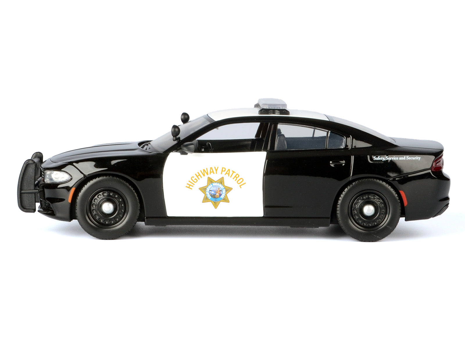 2023 Dodge Charger Pursuit Police Car "California Highway Patrol" Black and White "Law Enforcement and Public Service" Series 1/24 Diecast Model Car by Motormax - image 2