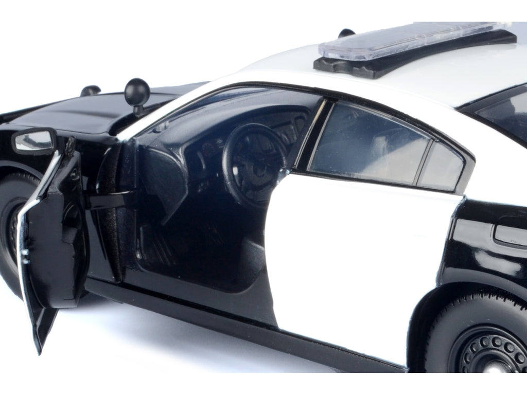 2023 Dodge Charger Pursuit Police Car "LAPD (Los Angeles Police Department)" Black and White "Law Enforcement and Public Service" Series 1/24 Diecast Model Car by Motormax - image 2