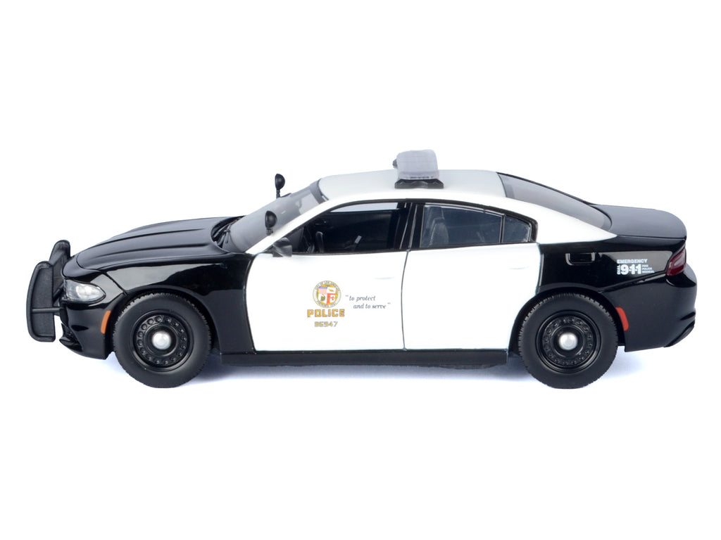 2023 Dodge Charger Pursuit Police Car "LAPD (Los Angeles Police Department)" Black and White "Law Enforcement and Public Service" Series 1/24 Diecast Model Car by Motormax - image 3