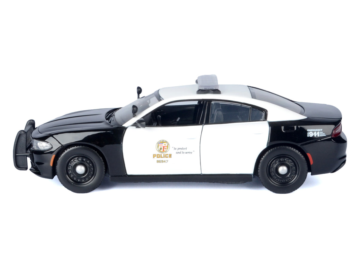 2023 Dodge Charger Pursuit Police Car "LAPD (Los Angeles Police Department)" Black and White "Law Enforcement and Public Service" Series 1/24 Diecast Model Car by Motormax - image 3