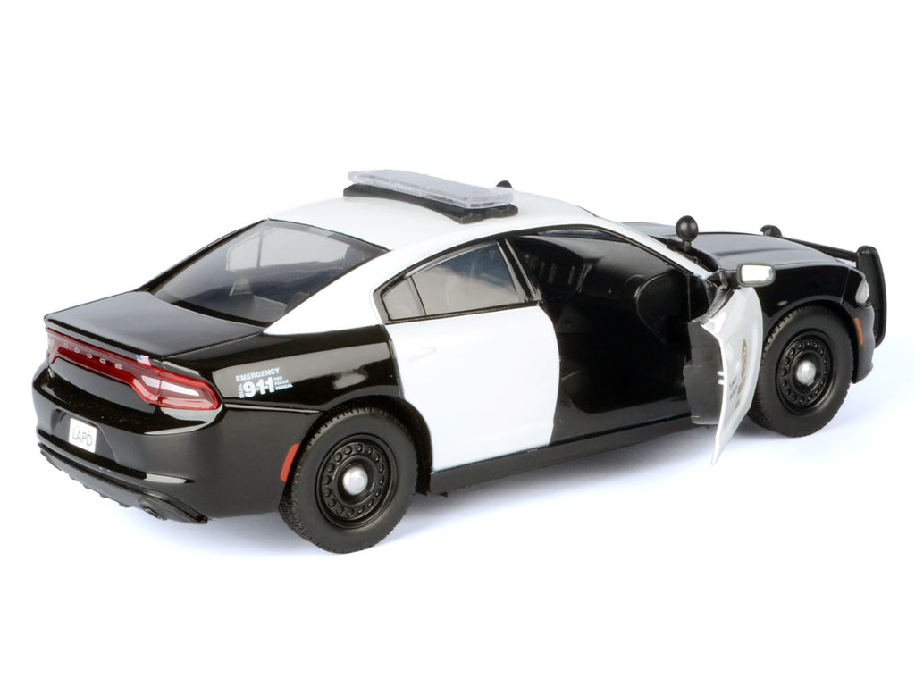 2023 Dodge Charger Pursuit Police Car "LAPD (Los Angeles Police Department)" Black and White "Law Enforcement and Public Service" Series 1/24 Diecast Model Car by Motormax - image 4