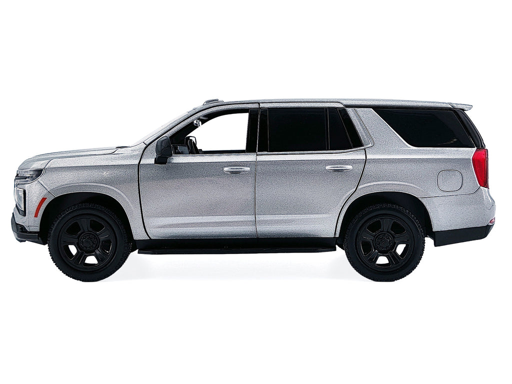 2025 Chevrolet Tahoe PPV Silver Metallic "Custom Builder's Kit - Law Enforcement and Public Service" Series 1/24 Diecast Model Car by Motormax - image 3