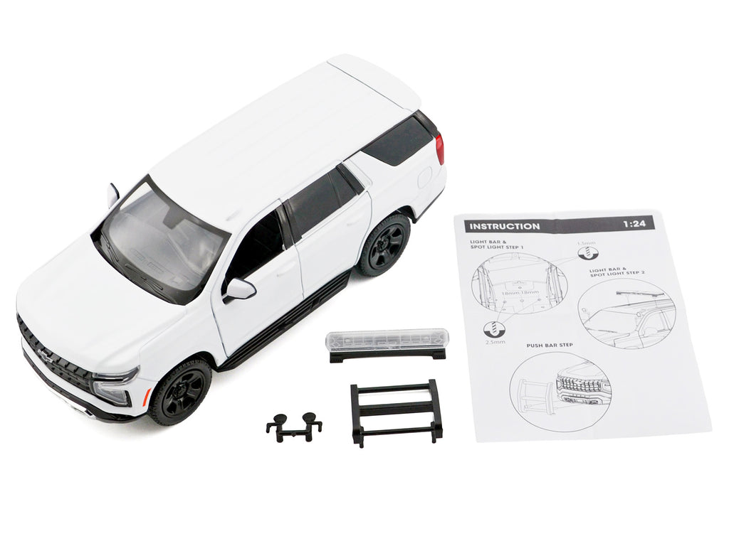 2025 Chevrolet Tahoe PPV White "Custom Builder's Kit - Law Enforcement and Public Service" Series 1/24 Diecast Model Car by Motormax - image 2