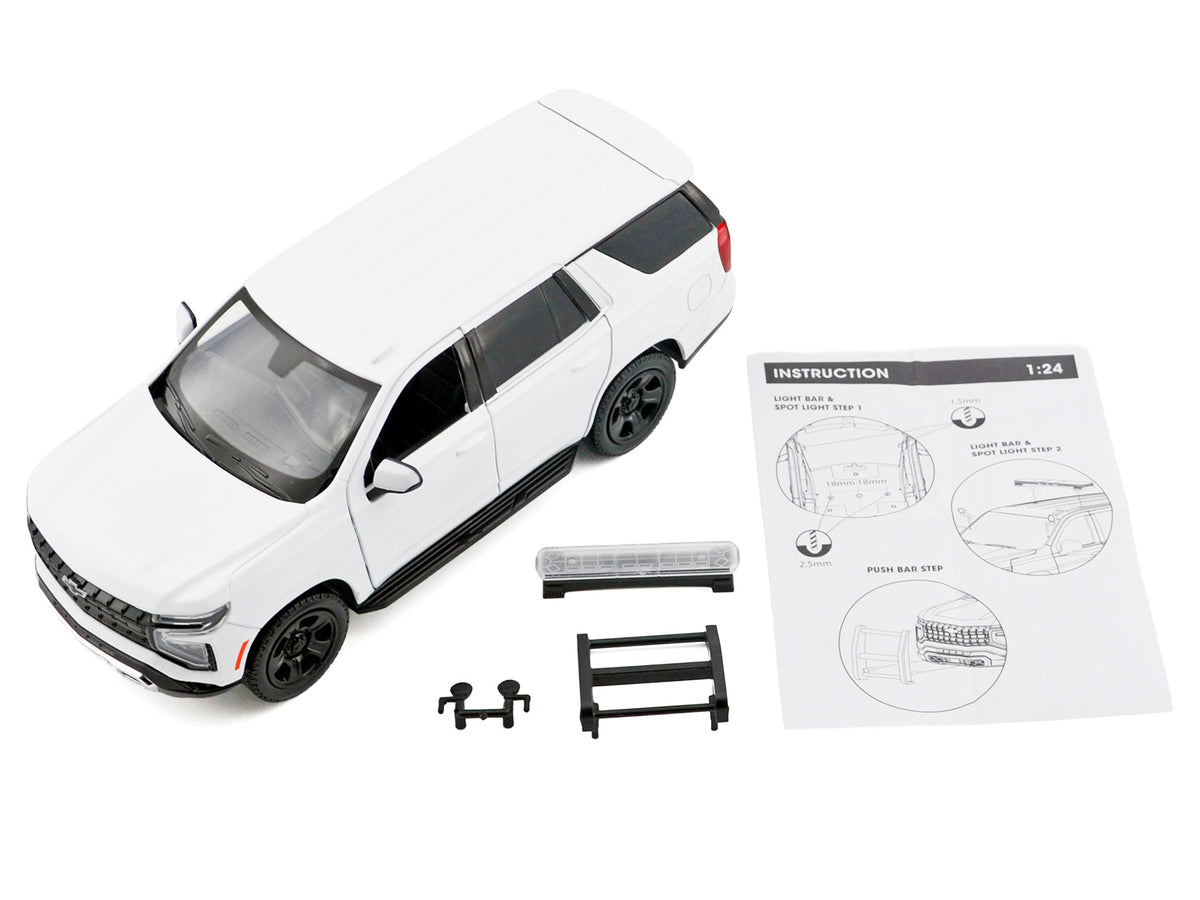 2025 Chevrolet Tahoe PPV White "Custom Builder's Kit - Law Enforcement and Public Service" Series 1/24 Diecast Model Car by Motormax - image 2