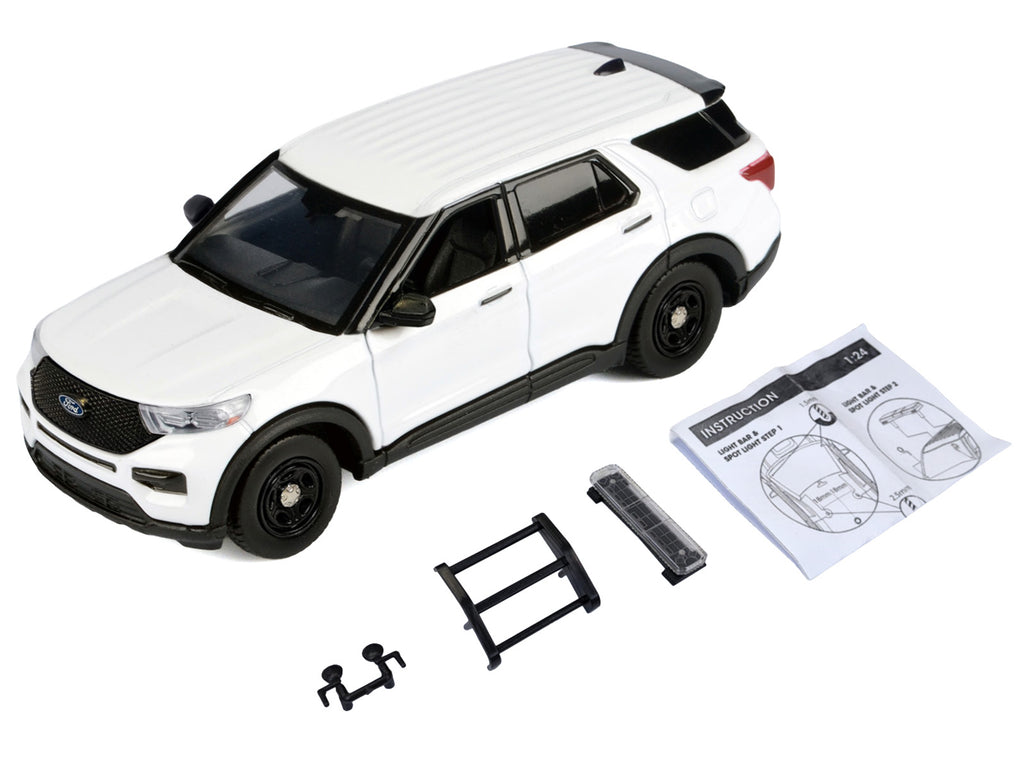 2022 Ford Police Interceptor Utility Unmarked White "Builder's Kit" "Law Enforcement and Public Service" Series 1/24 Diecast Model Car by Motormax - image 2
