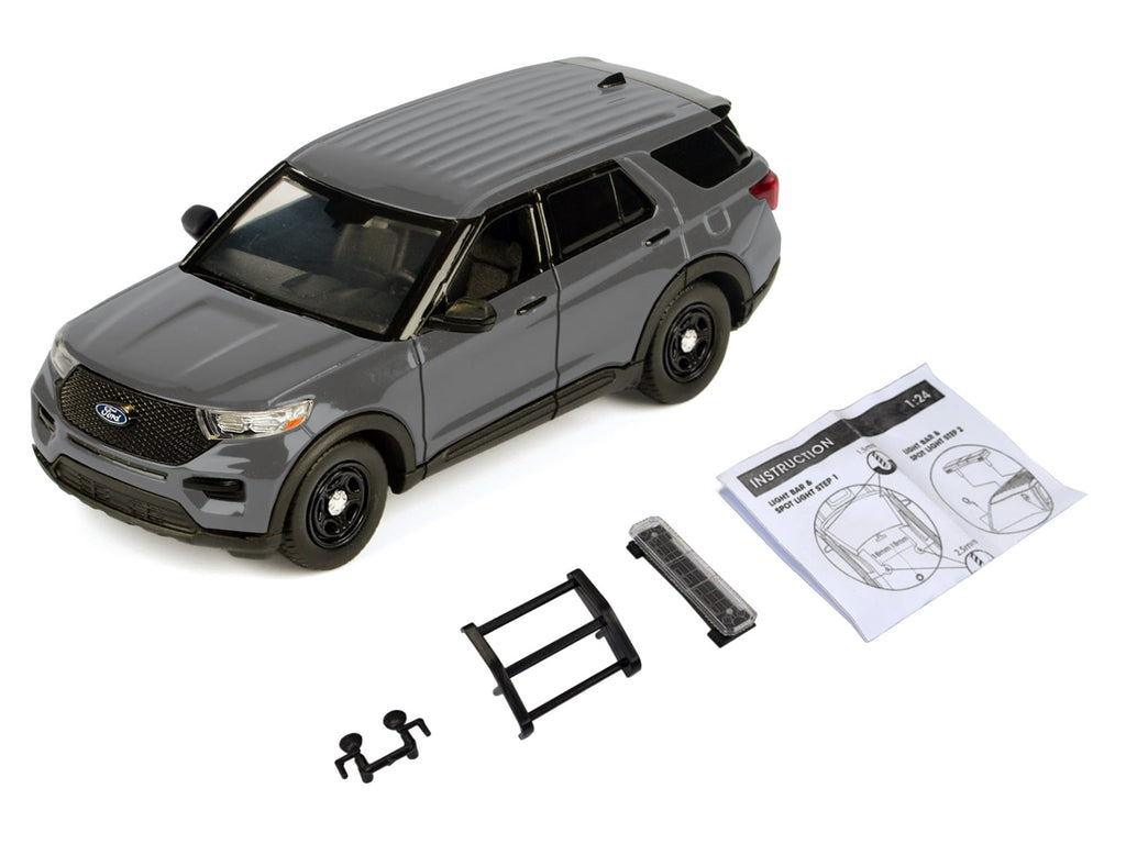 2022 Ford Police Interceptor Utility Unmarked Gray Metallic "Builder's Kit" "Law Enforcement and Public Service" Series 1/24 Diecast Model Car by Motormax - image 2