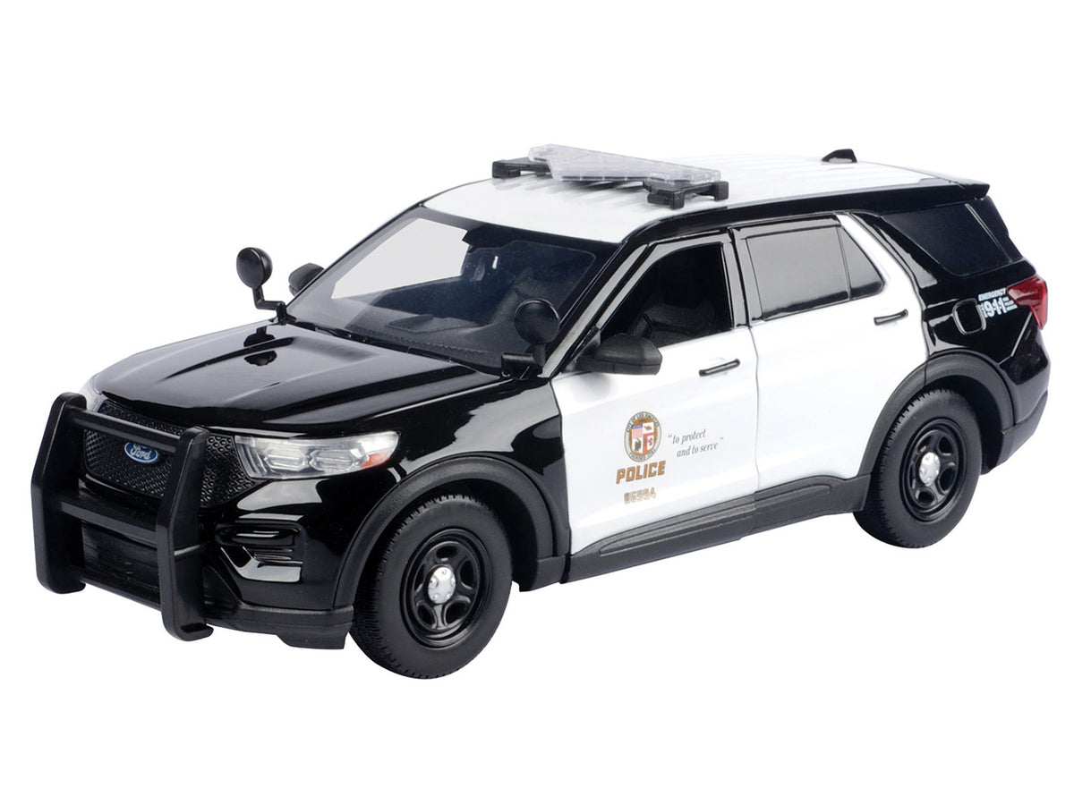 2022 Ford Police Interceptor Utility "Los Angeles Police Department" Black and White "Law Enforcement and Public Service" Series 1/24 Diecast Model Car by Motormax - image 2