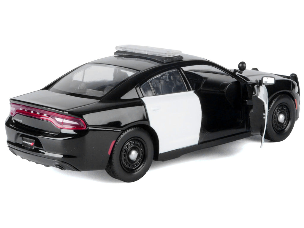 2023 Dodge Charger Pursuit Police Car Black and White "Law Enforcement and Public Service" Series 1/24 Diecast Model Car by Motormax - image 4
